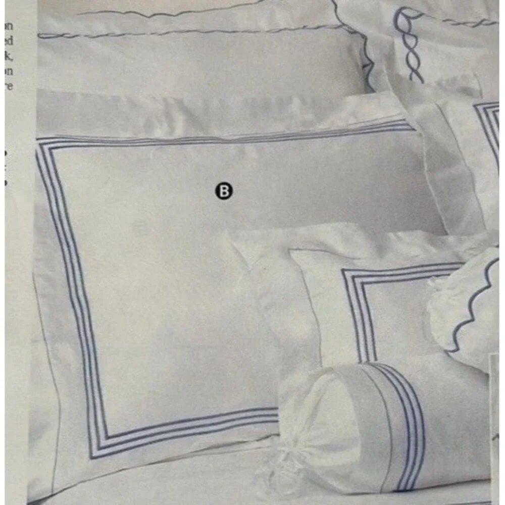 Hamburg House Egyptian Cotton Custom luxury Embroidered Standard Sham Case (2)